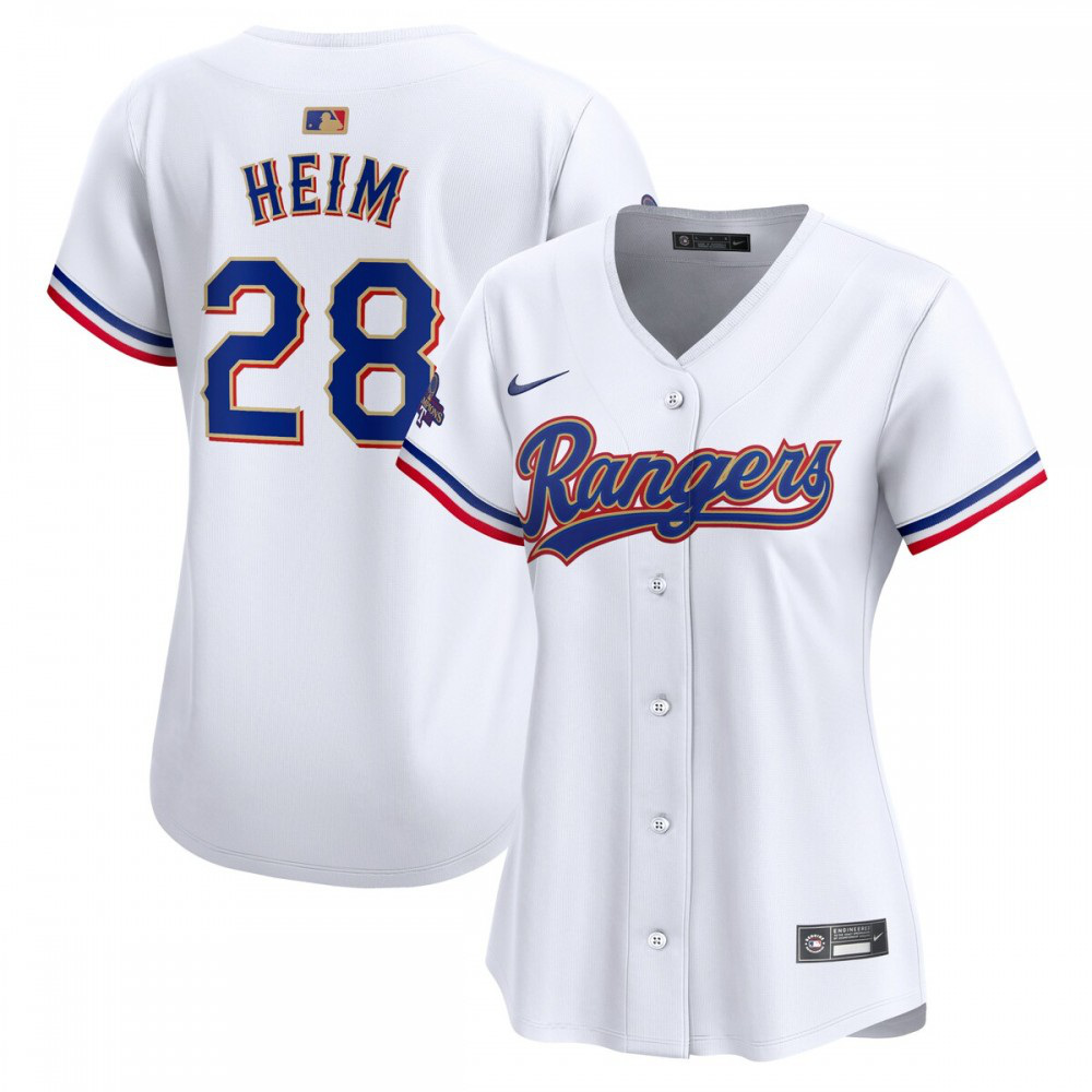 Jonah Heim Texas Rangers Women's 2024 Gold Collection Limited Player Jersey – White-Pro Kit Vault | Brand New 26/27 Sports Jerseys